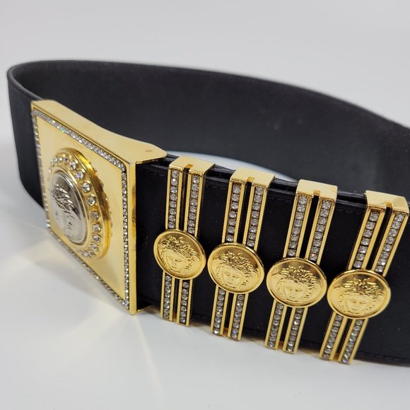 Versace Vintage Medusa Leather Belt - Picture 2 of 6